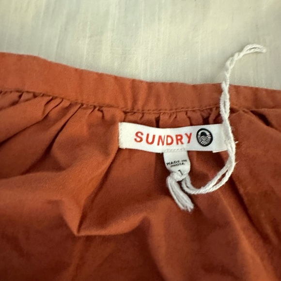 Sundry Varsity Stripe Blouse Brick - Picture 7 of 8